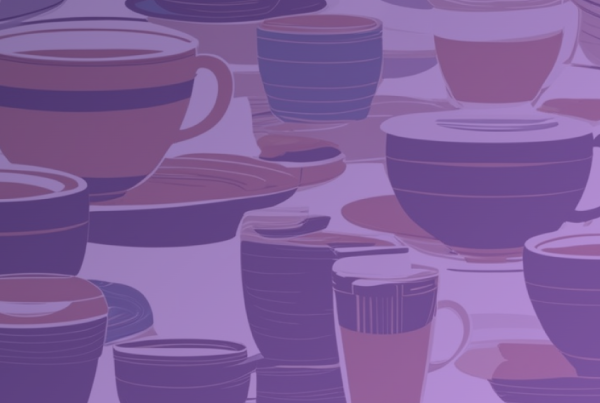 A diverse array of coffee mugs arranged in a pattern, symbolizing the gathering of various professionals from different fields for a collaborative and insightful exchange over coffee at the Information Security Open Tables event.